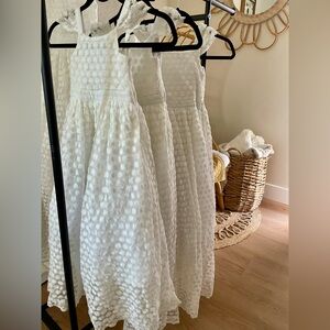 Show Me Your MuMu White Textured Floral Halter Girls' Formal Dress. NWOT